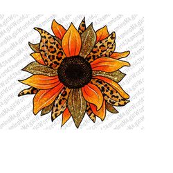 Leopard Gliter Sunflower Design Png,Glitter Watercolor Splash Sunflower PNG DIGITAL Download for,Leopard Sunflower Desig