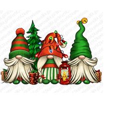 Christmas Gnomes With Gift Png Sublimation Design, Christmas Gnomes Png, Christmas Png, Hand Drawn Gnomes Png, Digital D