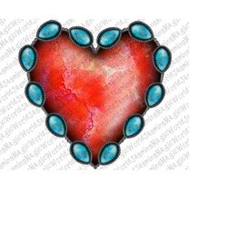 Heart Gemstone Png,Turquoise Western Heart png file,Turquoise Heart,Heart Design Png,Sublimation Designs Downloads,Digit