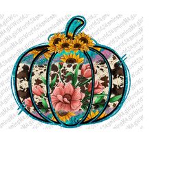 Cowhide And Sunfloral Pumpkin PNG,Rose all sublimation designs,Pumking Png,sublimation graphics,Instant Download,Sublima
