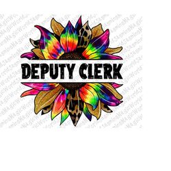 Western Deputy Clerk Tie Dye Sunflower Design Png,Deputy Clerk Png,Sunflower Tie Dye Mix Leopard Png,Colorful Rainbow Su