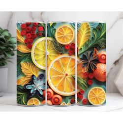 Tropical Fruits Summer for 20 oz Skinny Tumbler, Sea Turtle Sublimation, Sea Turtle PNG, Straight & Tapered Tumbler Wrap