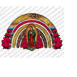 abuela our lady rainbow png,virgen de guadalupe png,latina mexican sublimation, leopard png, guadalupe png , virgin mary