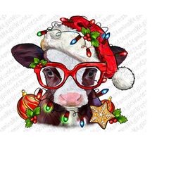 christmas baby cow png sublimation design, merry christmas cow png, christmas baby cow png, christmas animal png, merry