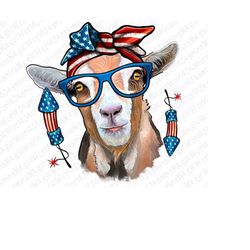 4th of July goat png sublimation design download, hand drawn goat png, USA flag png, USA goat png, sublimate designs dow