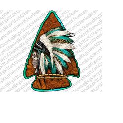 Indian Headdress Arrowhead Png, Indian Headdress Png, Tooled Leather Arrowhead Png, Png Sublimation Designs Downloads, D