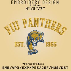 FIU Panthers embroidery design, NCAA Logo Embroidery Files, NCAA FIU Panthers, Machine Embroidery Pattern