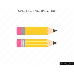 Pencil SVG, Pencil Monogram Svg, School Svg, Teacher Svg,  Pencil Clipart, Pencil cut files, SVG Files, Cricut, Silhouet