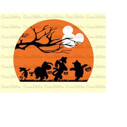 spooky sunset png,pooh bear png,pooh bear halloween png,spooky honey bear png,honey bear halloween,instant download,pooh