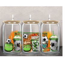 Soccer coffee cups 16oz libbey glass png sublimation design download, sport coffee cups png, game day png, sublimate des