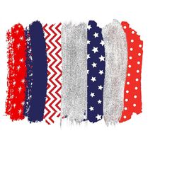 red white blue brush strokes patriotic stars chevron dots pattern png instant download