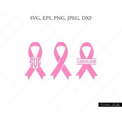 cancer ribbon svg, pink ribbon svg, cancer ribbon monogram svg, pink ribbon monogram svg, cancer ribbon, cricut, silhoue