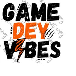 Game Dey Vibes 2 PNG instant downloads Game Day Football lightning bolt tiger