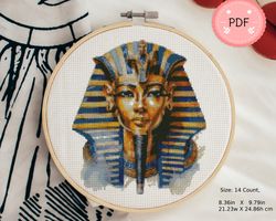 Cross Stitch Pattern,Egyptian Pharaoh,Pdf Format,,Instant Download,X Stitch Chart,Watercolor,Egypt