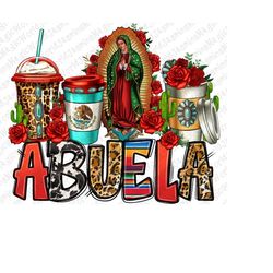 Lady of guadalupe abuela coffee cups png sublimation design download, coffee cups png, Virgen de Guadalupe png, sublimat