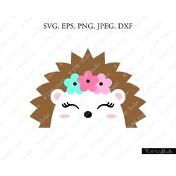 Hedgehog SVG, Cute Hedgehog Face Svg, Hedgehog Clip Art, Hedgehog Face SVG, Cute Head SVG, Cricut, Silhouette Cut File C