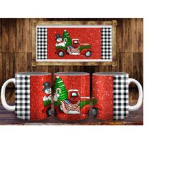 american flag christmas farm truck 11oz and 15oz mug png sublimation designs, christmas mug png, american flag mug png,