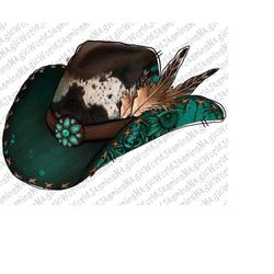 Western Cowboy Hat PNG File, Cowhide Cowboy Hat Png, Cowboy Hat Sublimation Designs Download, Cowhide, Country, Western,
