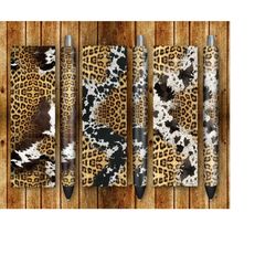 western cowhide leopard pen wraps png sublimation design, cowhide pen wrap png, western leopard pen wrap png, instant do