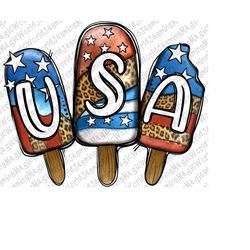 USA Patriotic Popsicle's PNG, 4th of July Png, Leopard Png, American Flag,Leopard Stripes US Flag,Independence Day Clipa