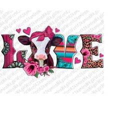 Love Baby Calf Valentine's Day Png, Love Png, Valentines Day Calf Sublimation Designs Png, Colorful Design Png, Valentin