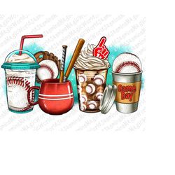 Baseball Coffee Cups Png Sublimation Design, Baseball Png, Sport Png, Coffee Cups Png, Baseball Coffee Png, Game Day Png