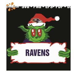 Grinch Baltimore Ravens Svg, Sport Svg, Grinch Svg, Baltimore Ravens Svg, Baltimore Svg, Ravens Svg, Ravens Logo Svg, NF