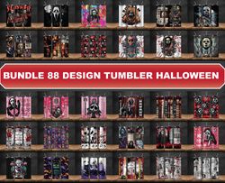 Halloween 20oz Tumbler Wrap Bundle ,Horror films Tumbler Wrap PNG, Halloween Gifts 89