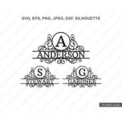 Monogram Svg, Monogram Alphabet Svg, Monogram Clipart, Flourish Alphabet SVG, Letter SVG, Cricut, Silhouette Cut Files