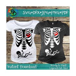 Baby Skeleton SVG, Pregnancy svg, Halloween svg, Skeleton svg, Cut File, Printable Clipart, Halloween Baby X-ray, Pregna