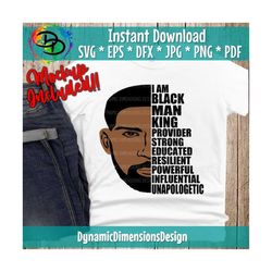 Black Man, Unapologetic, Father's Day, American Black Man, I Am a Strong Black King, Afro, SVG Cricut, Unapologetically