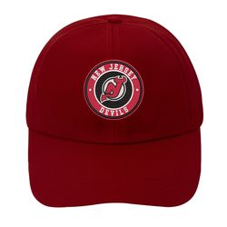 NHL New Jersey Devils Team Logo Embroidered Baseball Cap, NHL Embroidered Hat, Devils Embroidery Baseball Cap