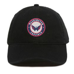 NHL Washington Capitals Team Logo Embroidered Baseball Cap, NHL Embroidered Hat, Capitals Embroidery Baseball Cap