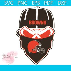 Cleveland Browns Ninja Face Svg, Sport Svg, Ninja Face Svg, Cleveland Browns Svg, Cleveland Svg, Browns Svg, Browns Logo