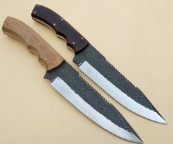 Custom Handmade Damascus steel knives - Lot of 02 hand made Skinner knifes forged blades out door Gift items