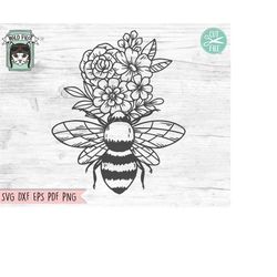 Flower Bee svg, Floral Bee svg file, Save the Bees svg, Bee Kind, Bee Happy, Bee Kind Floral cut file, Floral Bee svg cu