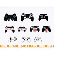 gamer controller split monogram name fram SVG, gamer svg, video game svg, gamer controller svg, gamer shirt svg, Game Pl