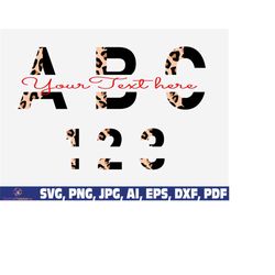 half Leopard font svg, Leopard cheetah half print font letters alphabet svg png, Leopard alphabet letters svg, color fon