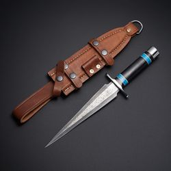 Tactical Commando Fighter Damascus Combat D2 Tool Steel Handmade Dagger Knife