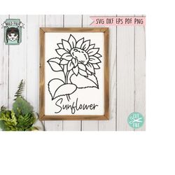 Flower SVG files, Floral svg file, Flower cut files, Flower Bouquet svg file, Floral Bouquet, Sunflower svg file, Botani