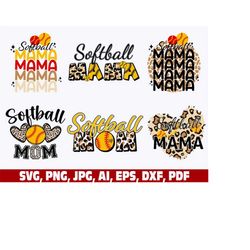Softball Mom SVG, Softball Mom Leopard, SVG, Softball Mom Leopard Pattern, svg, png, jpg, Instant Download, clipart, dig