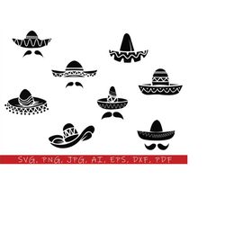 sombrero svg, sombrero mexico, mexican hat, mexican svg, mexico svg, mustache svg, mexican mustache svg, sombrero mexico