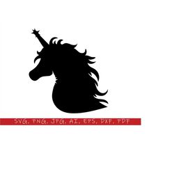 Unicorn SVG, Unicorn head Svg, Unicorn Clipart, Silhouette Svg, Cute Unicorn SVG, Unicorn Vector, Unicorn png, unicorn s