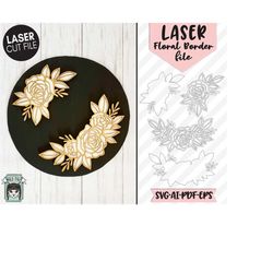 Flower LASER Cut file SVG, Floral LASER File, Laser svg files, Layered Flower Laser Cut file svg, Flower cut file, Flora