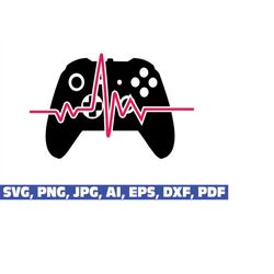 gamer heartbeat SVG, gamer svg, video game svg, gameer controller heartbeat ekg svg, gamer shirt svg, Funny Gaming Quote