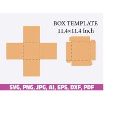 square box template, box template svg, gift box template, box template, square gift box template, box templates, packagi