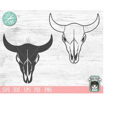 Cow Skull SVG Cut File, Bull Skull SVG, Mystical svg, Crescent Moon svg, Cow Skull png, Southwest SVG, Boho svg, Longhor
