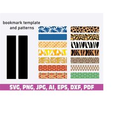 Bookmarks template, Bookmarks template svg, book marks patterns, book mark cut file, book mark svg, book mark leopard pr