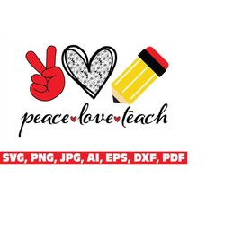 peace love teach svg png, teacher svg, school svg, teach love inspire, funny teacher svg, teacher life svg, teacher shir