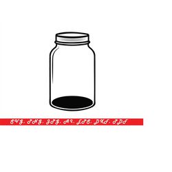 Mason Jar, Empty Glass, Mason Jar Svg, Monogram Svg, Split Name Frame Svg, Kitchen Svg, Mason Jar Dxf, Mason Jar Png, Ma
